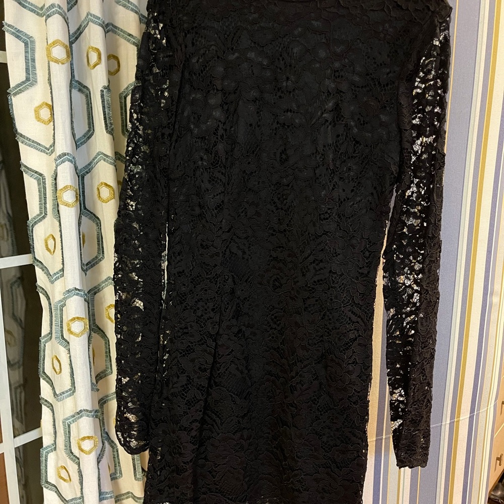 Long Sleeve Black Lace Cocktail Dress - Picture 7 of 7